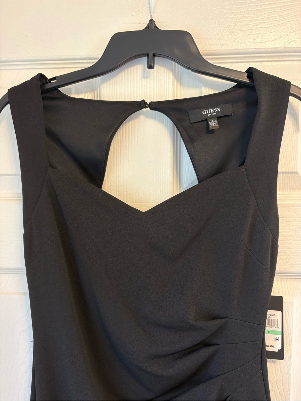 GUESS Black Sleeveless Mini Dress with V-Notch Back WOMENS size 8 NWT - Picture 3 of 15